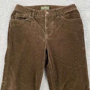 Eddie Bauer Pants Womens 4 Brown Corduroy Stretch Straight Leg Casual 29x31